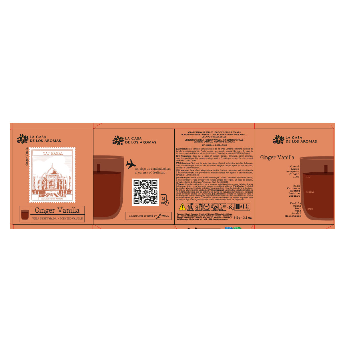 VELA JOURNEY GINGER VANILLA 110G - TAJ MAHAL - La Casa De Los Aromas