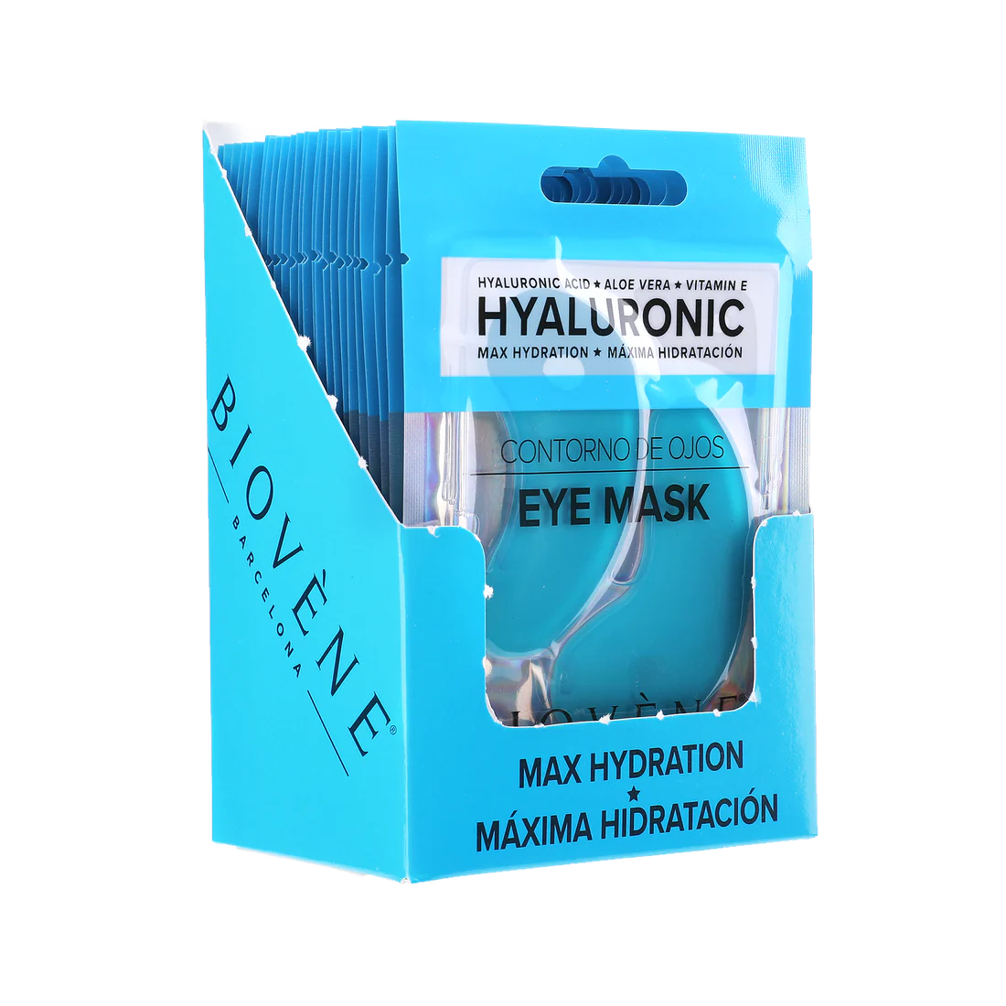 Mascarilla para ojos con ácido hialurónico, máxima hidratación, con aloe vera y vitamina E | Biovène