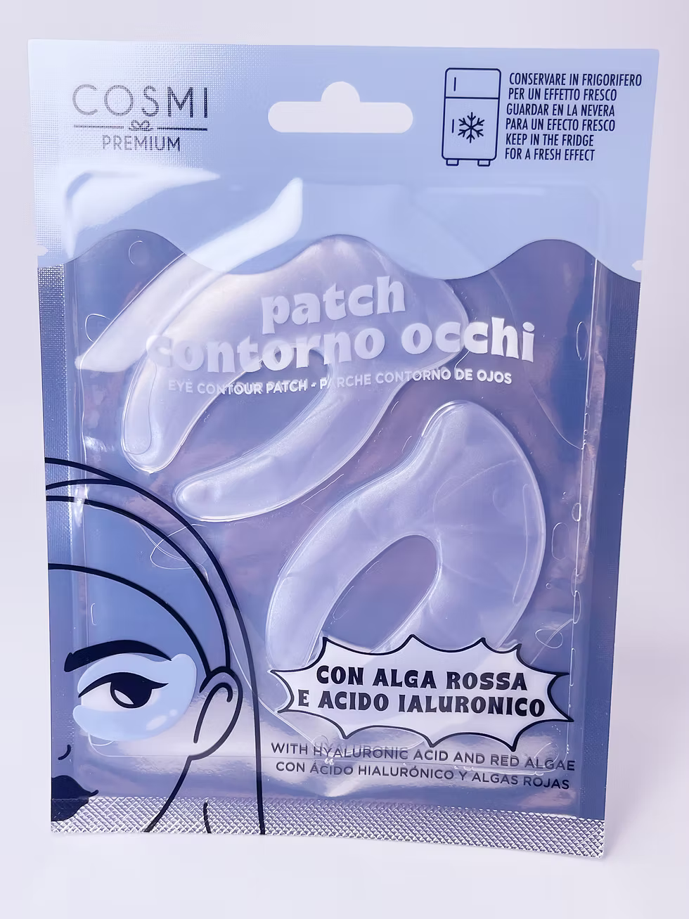 Parches hidrogel contorno de ojos Azul – Algas y Ácido Hialurónico - Cosmi