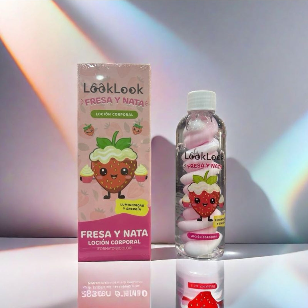 Loción corporal Bicolor FRESA Y NATA – LOOK LOOK