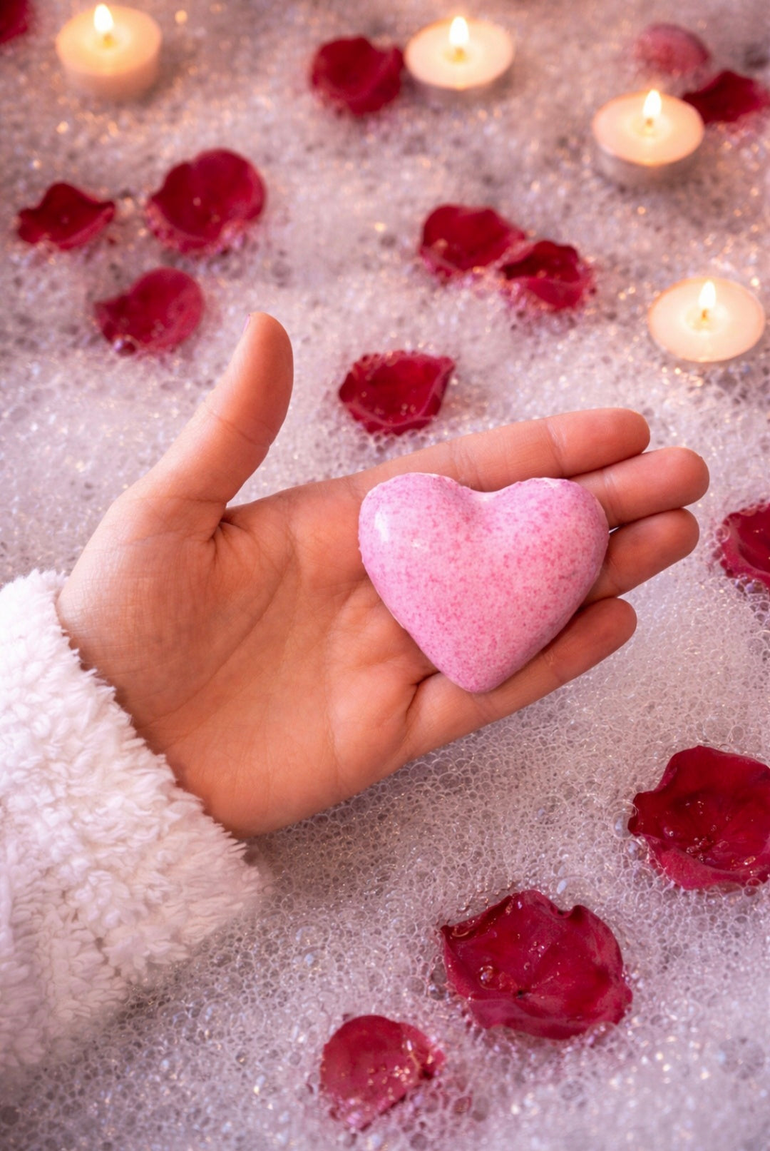Bomba de Baño Corazón Rojo De Rosas 45g