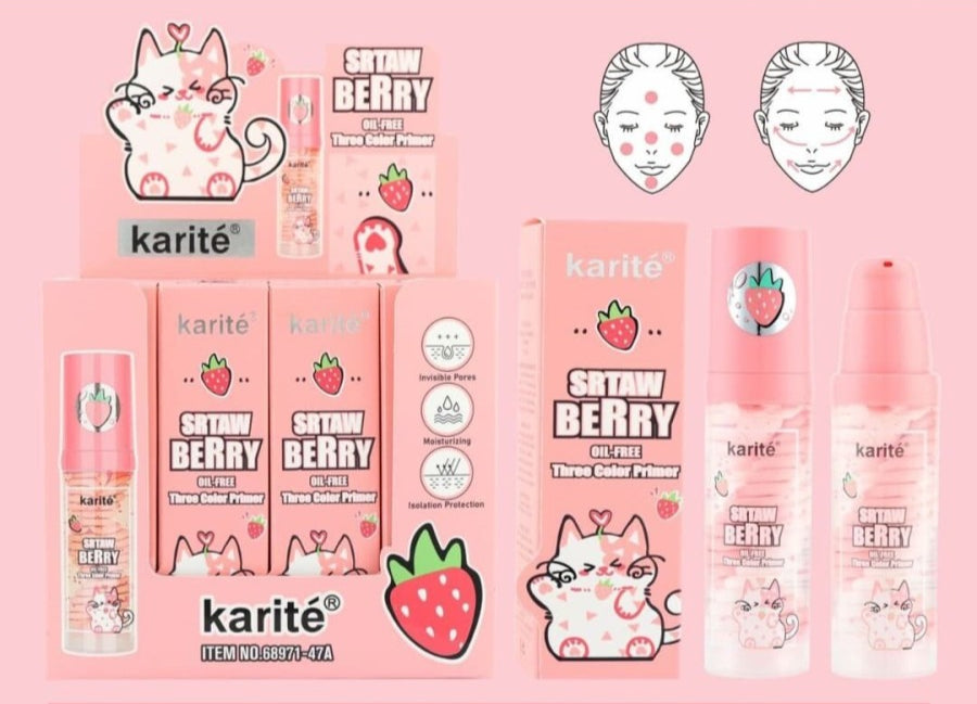 Prebase de Maquillaje Fresa Tricolor PRIMER 40ML. KARITE
