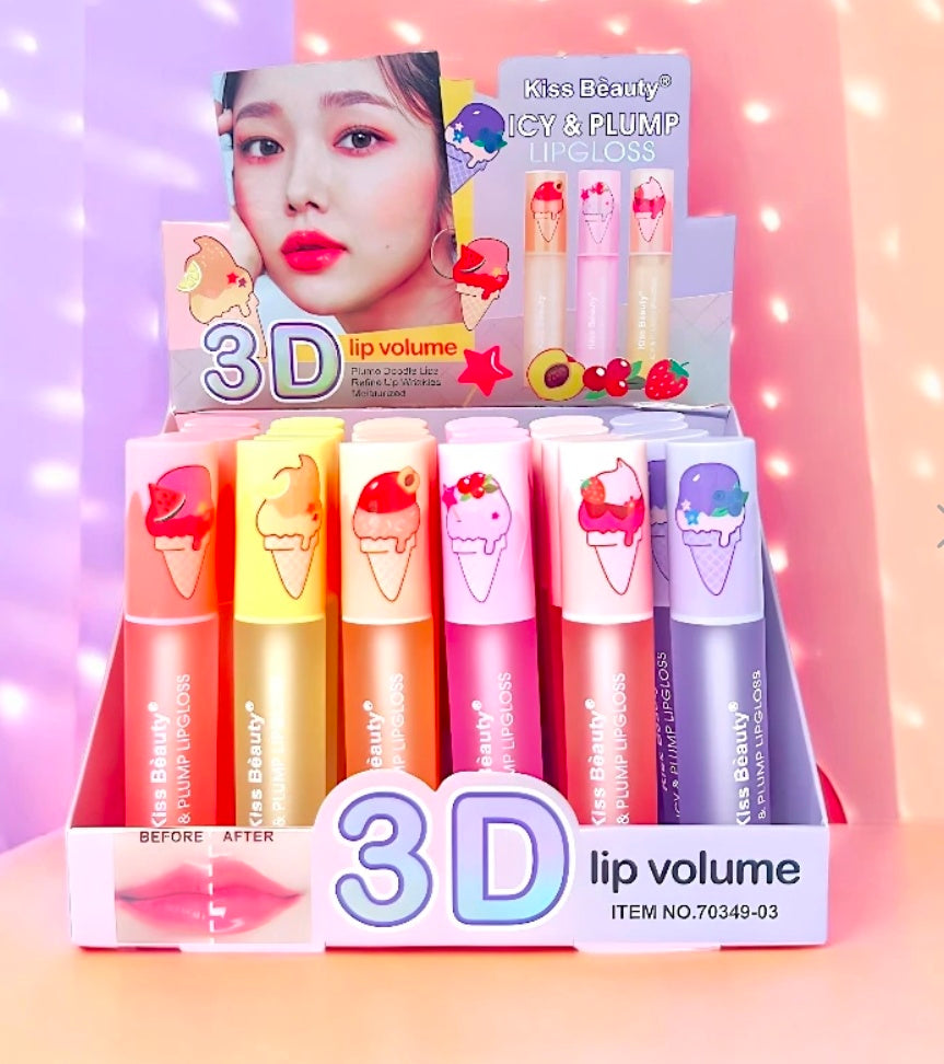 Brillo Voluminizador picante ICY & PLUMP 3D Fruity Lipgloss – Kiss Beauty