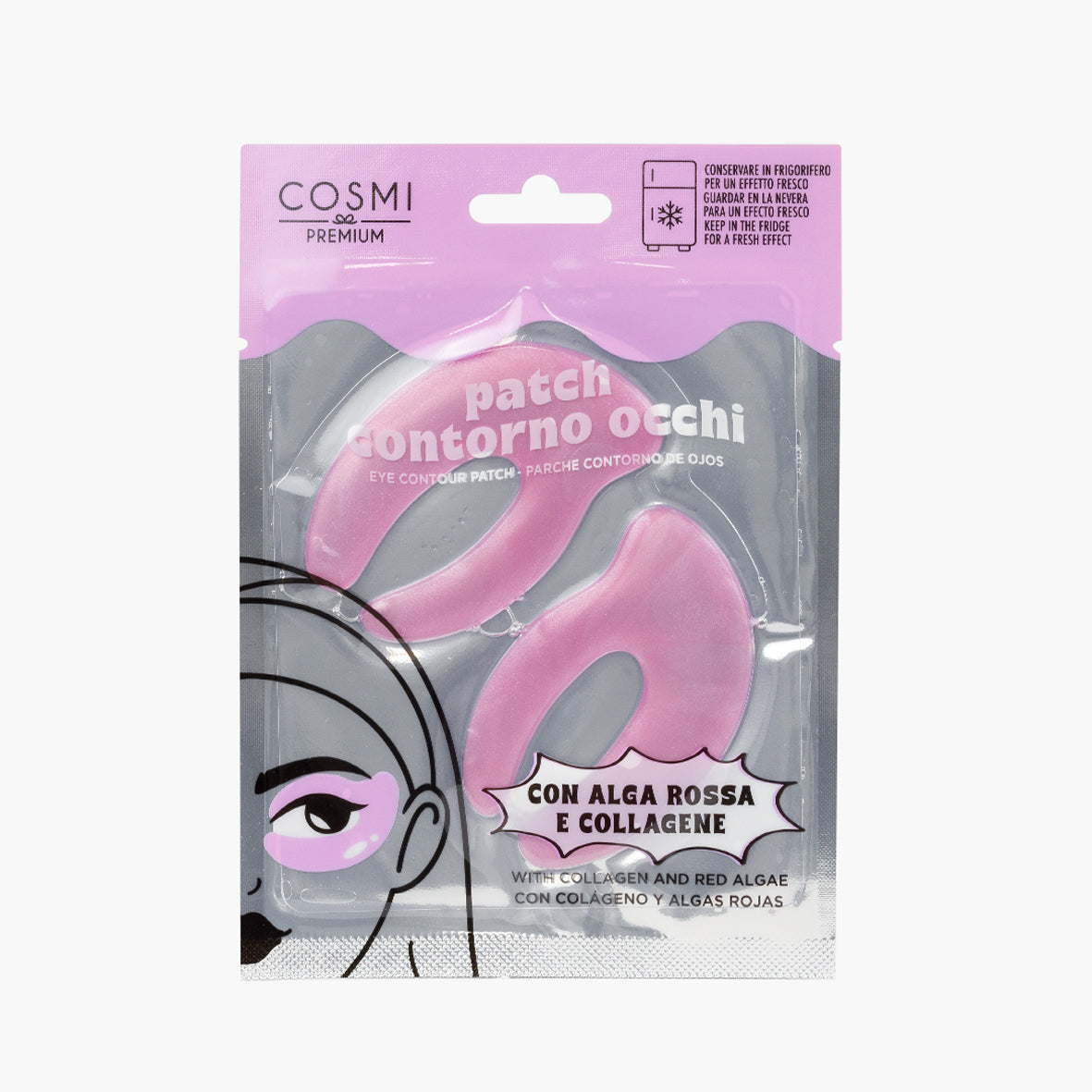 Parches hidrogel contorno de ojos Rosa – Algas y Colágeno - Cosmi