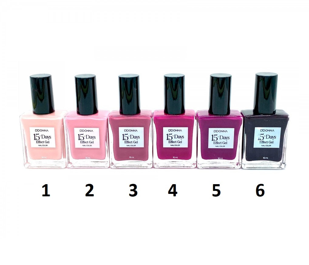 ESMALTE DE UÑAS 15 DÍAS EFECTO GEL 6 COLORES ROSADOS - DDONNA