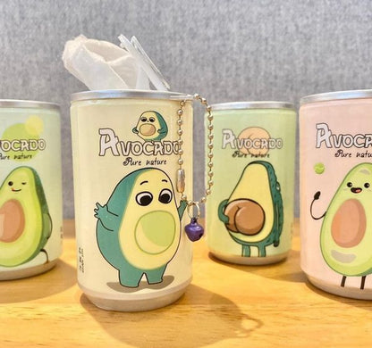 TOALLITAS EN LATA - Latita de toallitas desmaquillantes con diseños Kawaii Aguacates