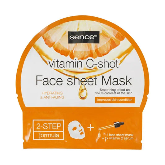 MASCARILLA FACIAL HIDRATANTE Y ANTIEDAD VITAMINA C + SERUM - SENCE