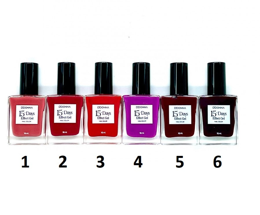 ESMALTE DE UÑAS 15 DÍAS EFECTO GEL 6 COLORES MIX - DDONNA