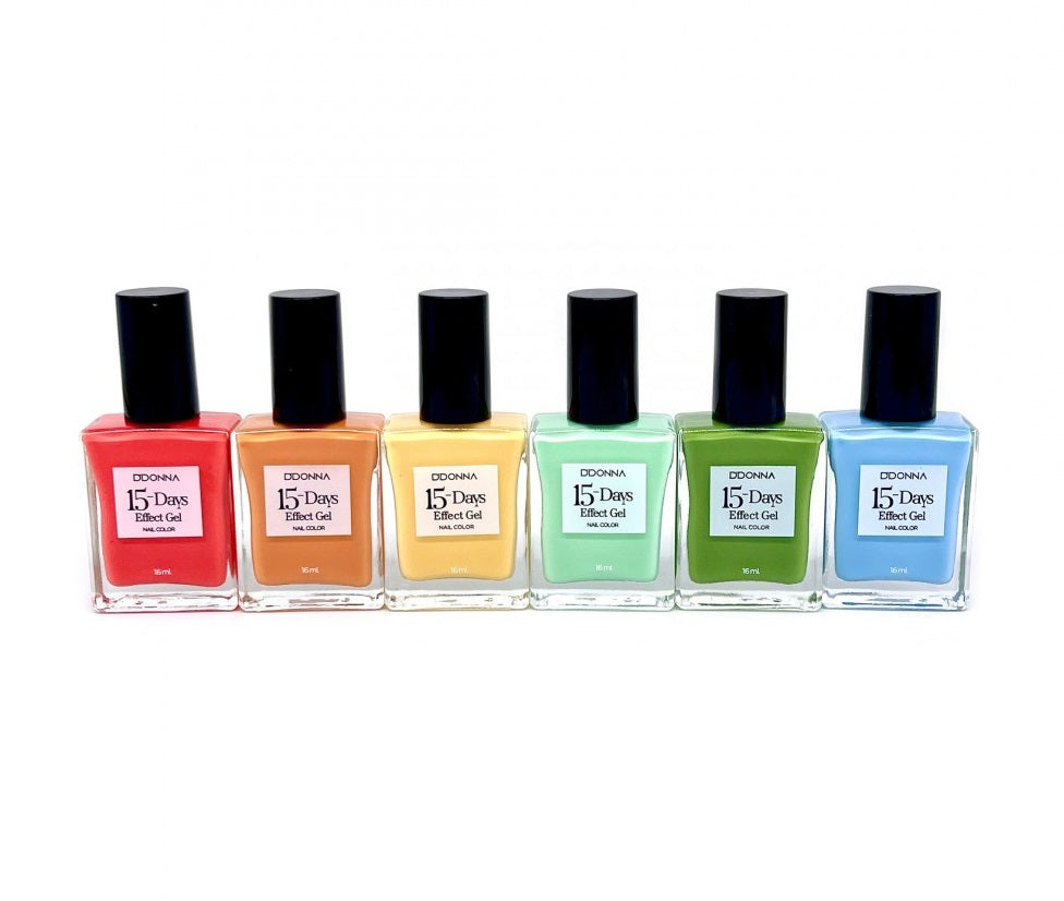 ESMALTE DE UÑAS 15 DÍAS EFECTO GEL 6 COLORES PASTEL - DDONNA