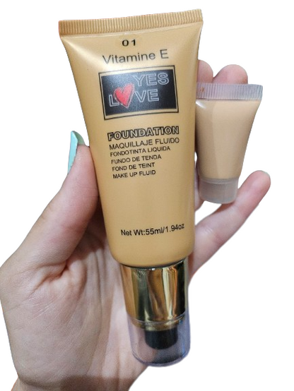 BASE DE MAQUILLAJE FLUIDO CON VITAMINA E - YES LOVE