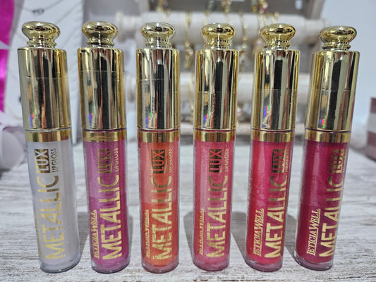 LIPGLOSS METALIC SUPER BRILLANTE CON GLITTER - LETICIA WELL