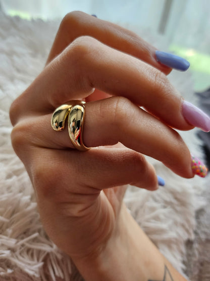 ANILLO GOTA GOLD - ANILLO ACERO