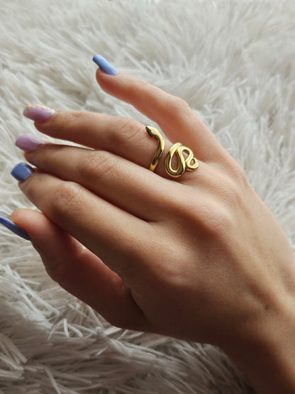 ANILLO SNAKE GOLD - ANILLO ACERO