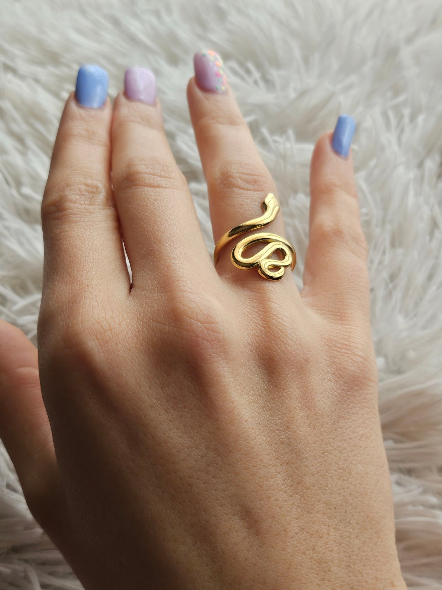 ANILLO SNAKE GOLD - ANILLO ACERO