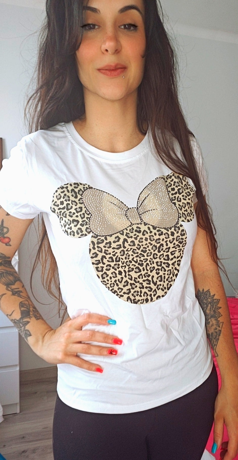 Camiseta de manga corta | Minnie Animal Print