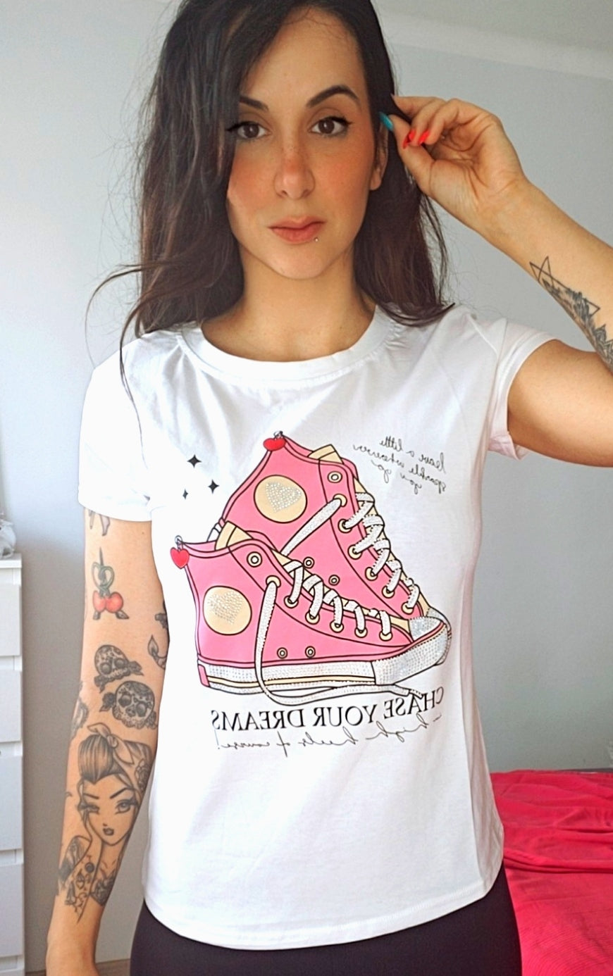 Camiseta de manga corta | Estampado zapatillas