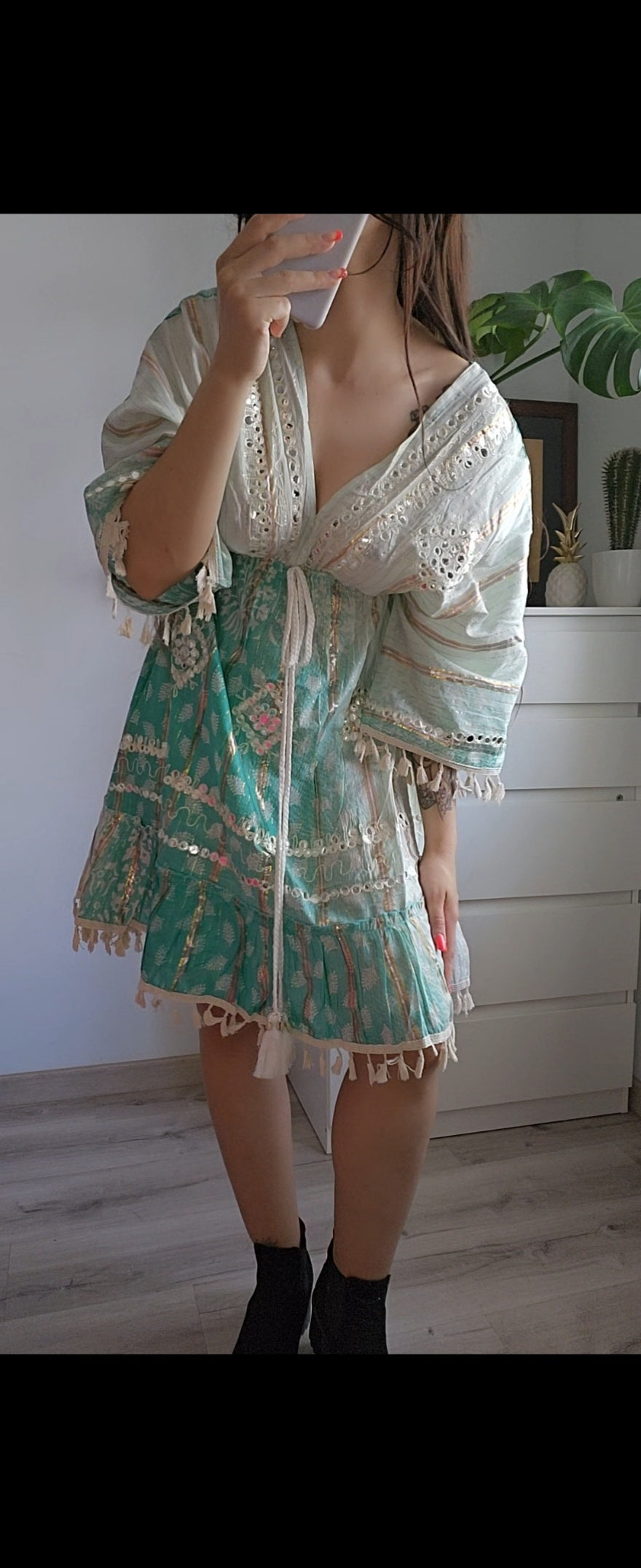 Vestido Boho Corto Conchitas - Vestido Boho Sicilia