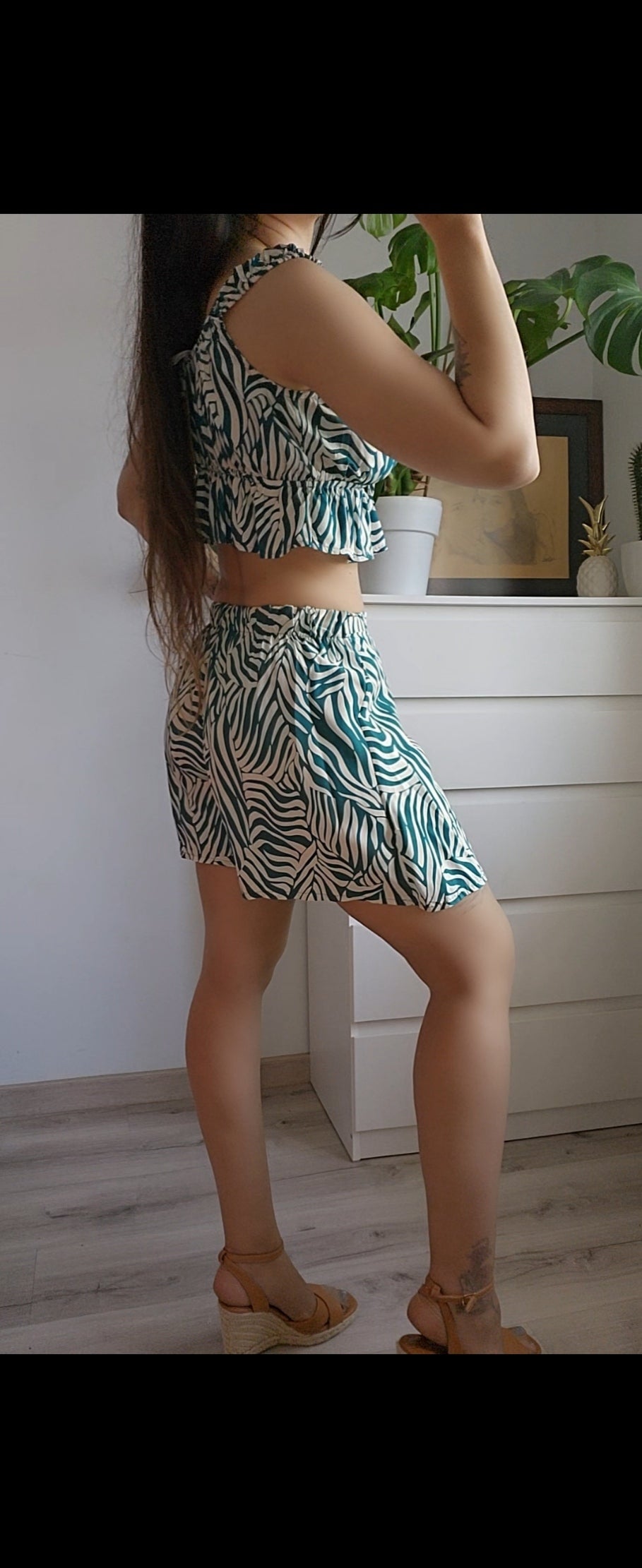 Conjunto Atenas Cebrado - Top + Falda/pantalón viscosa