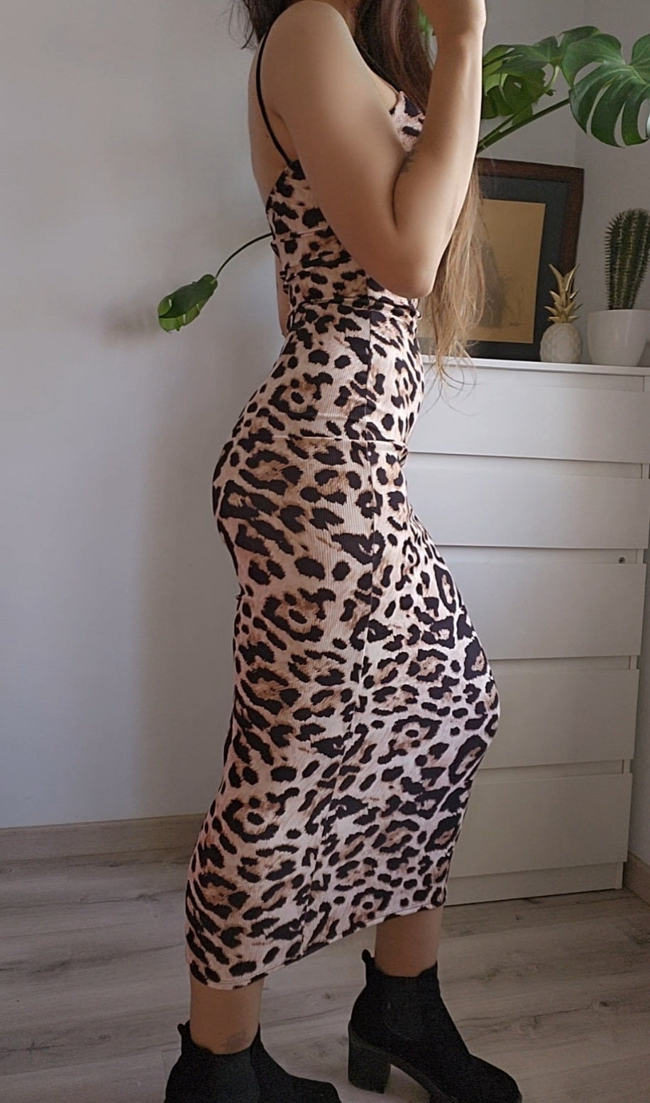 Vestido Animal Print - Vestido Maxi tirantes canalé Animal Print