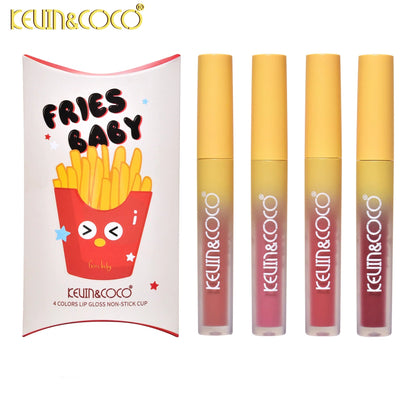 Brillo Labial Papas Fritas set 4 unidades - Brillo Labial Fries & Chips .KEVIN & COCO