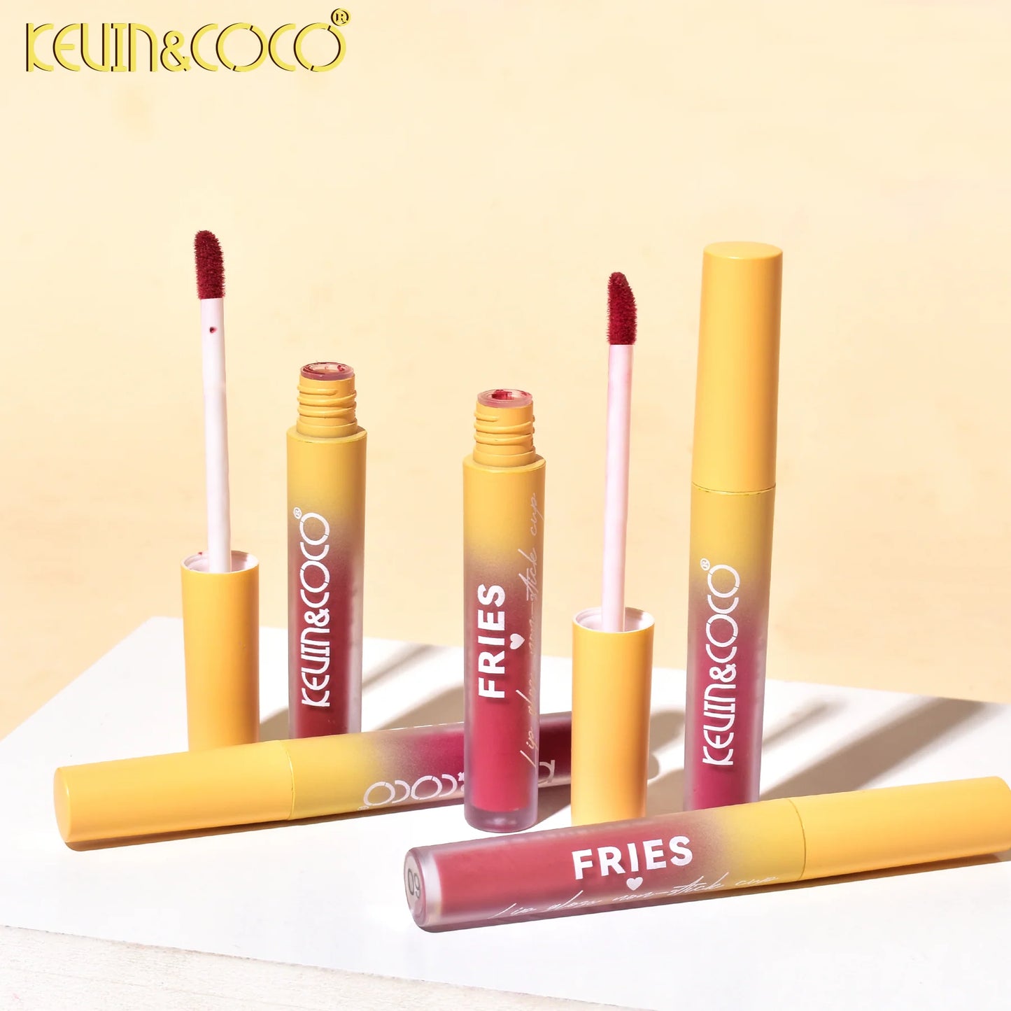 Brillo Labial Papas Fritas set 4 unidades - Brillo Labial Fries & Chips .KEVIN & COCO