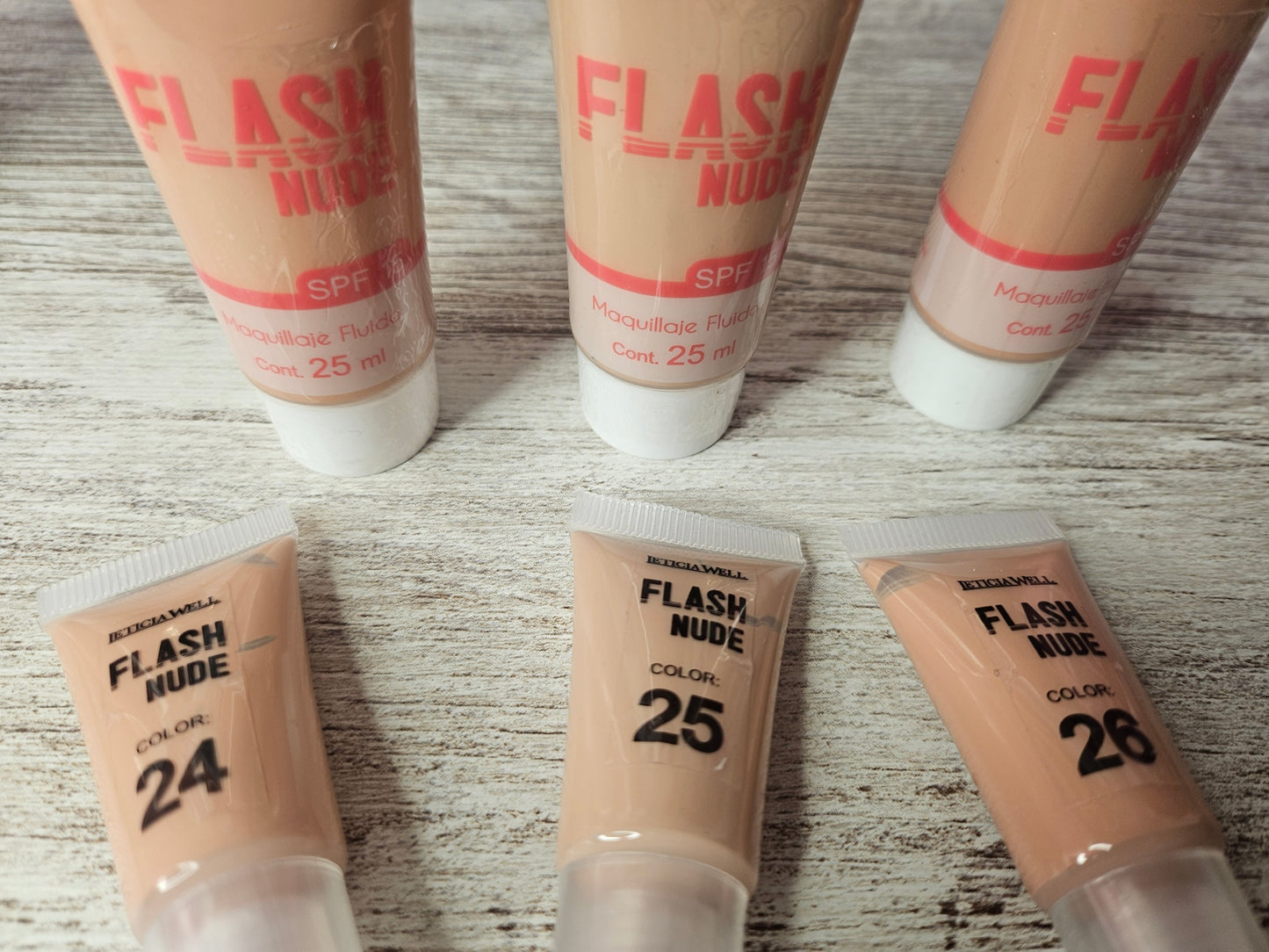 Base de Maquillaje Fluido FLASH NUDE 24H SPF 15- Leticia Well