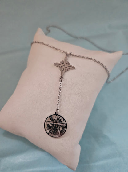 COLLAR doble protección Nudo De Bruja Tetragramaton