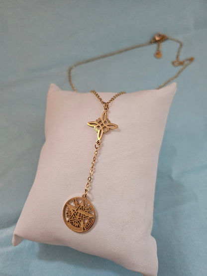 COLLAR doble protección Nudo De Bruja Tetragramaton