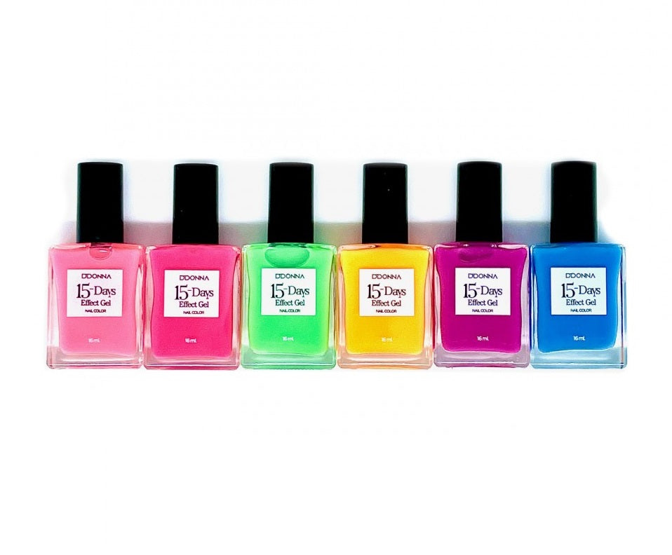 ESMALTE DE UÑAS 15 DÍAS EFECTO GEL 6 COLORES NEÓN - DDONNA