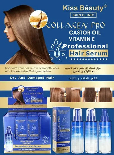Professional Hair Serum 100 ml – Sérum Capilar Hidratante y Reparador – Keratina, Colágeno y Aceites Naturales – Para Cabello Seco y Dañado