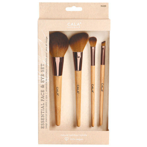 SET BROCHAS DE MAQUILLAJE BAMBOO ROSTRO Y OJOS (4UNDS.)- CALA