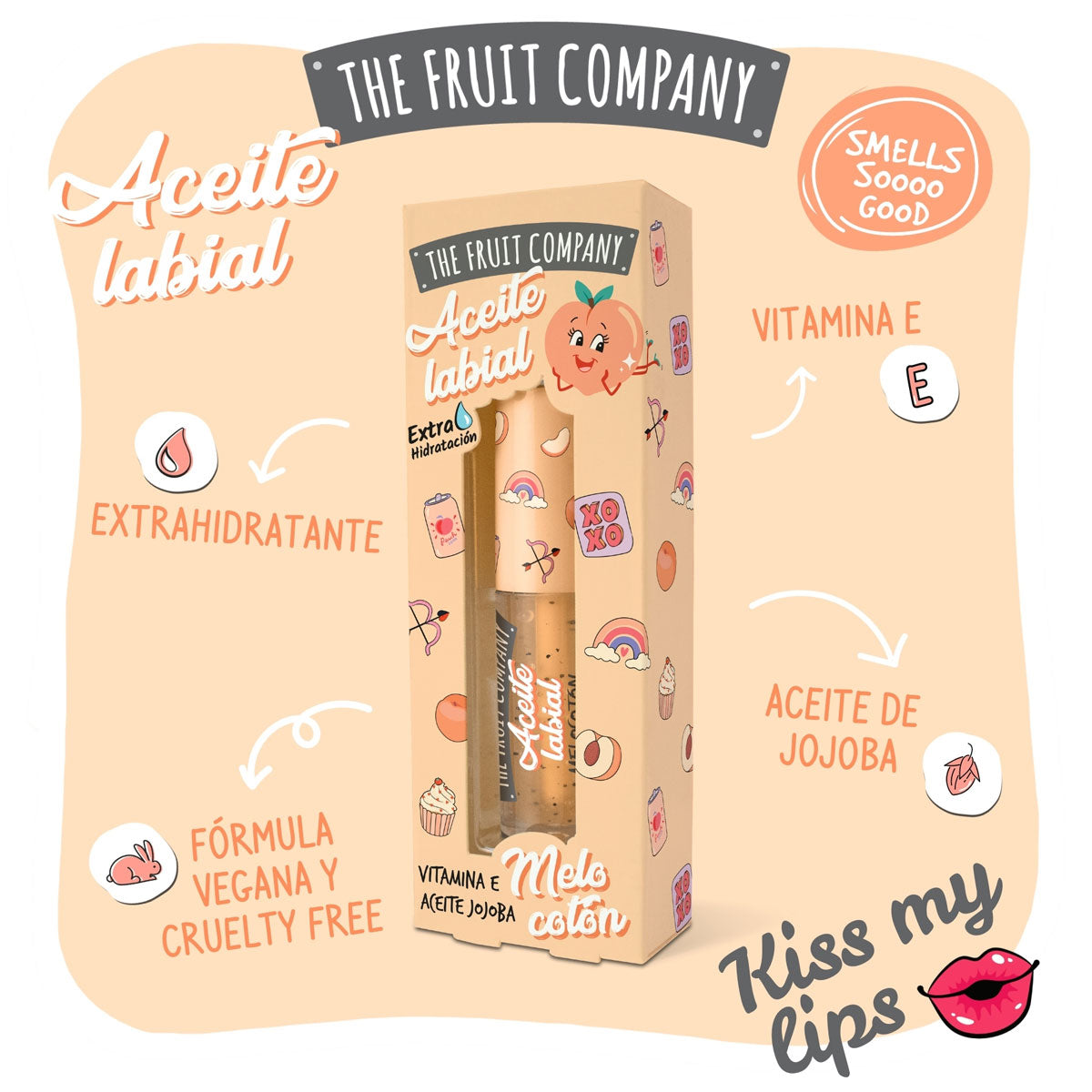 Aceite Labial Melocotón - THE FRUIT COMPANY