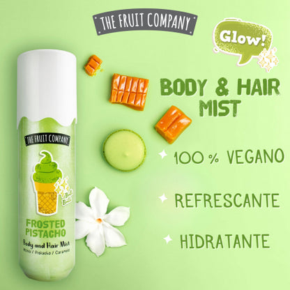 BRILLI BRILLI BODY AND HAIR MIST “FROSTED PISTACHO” MONOI, PISTACHO, CARAMELO - THE FRUIT COMPANY