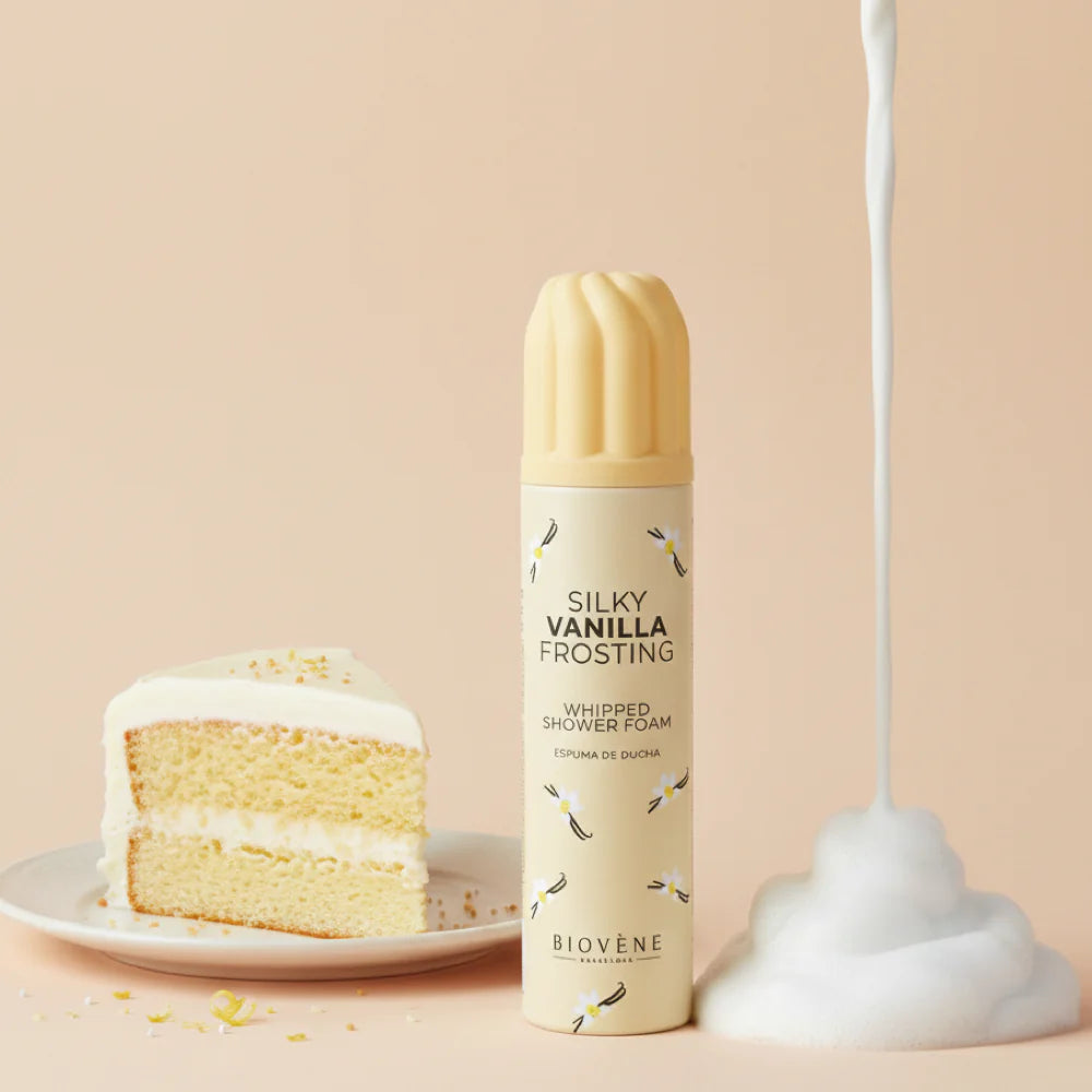 ESPUMA DE DUCHA BATIDA con glaseado de vainilla sedoso