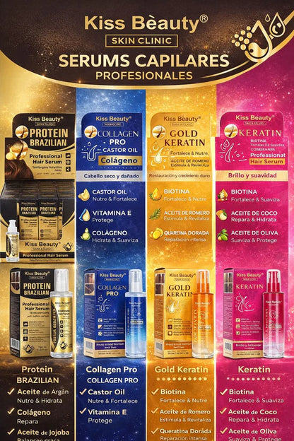 Professional Hair Serum 100 ml – Sérum Capilar Hidratante y Reparador – Keratina, Colágeno y Aceites Naturales – Para Cabello Seco y Dañado