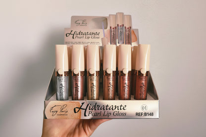 Brillo de labios hidratante PEARL – 6 tonos perlados – Easy Paris