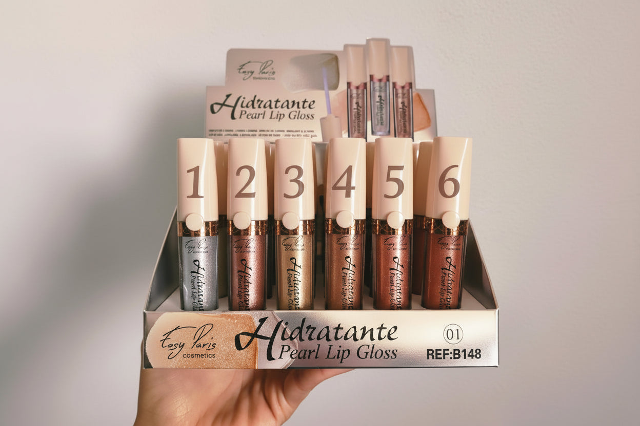 Brillo de labios hidratante PEARL – 6 tonos perlados – Easy Paris