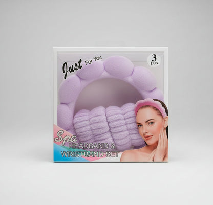 Set Skincare Diadema + Muñequeras Morado