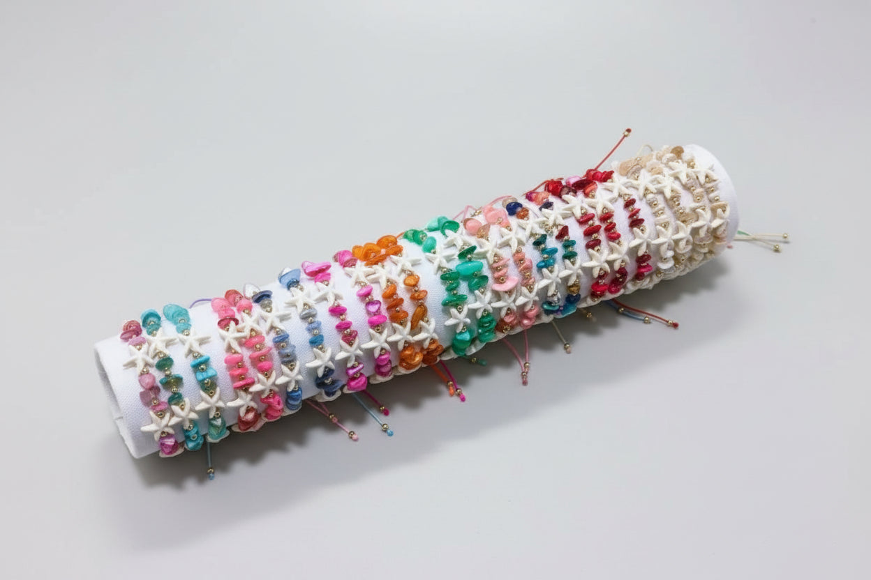 Pulsera Estrella Marina Ajustable con Piedras Preciosas