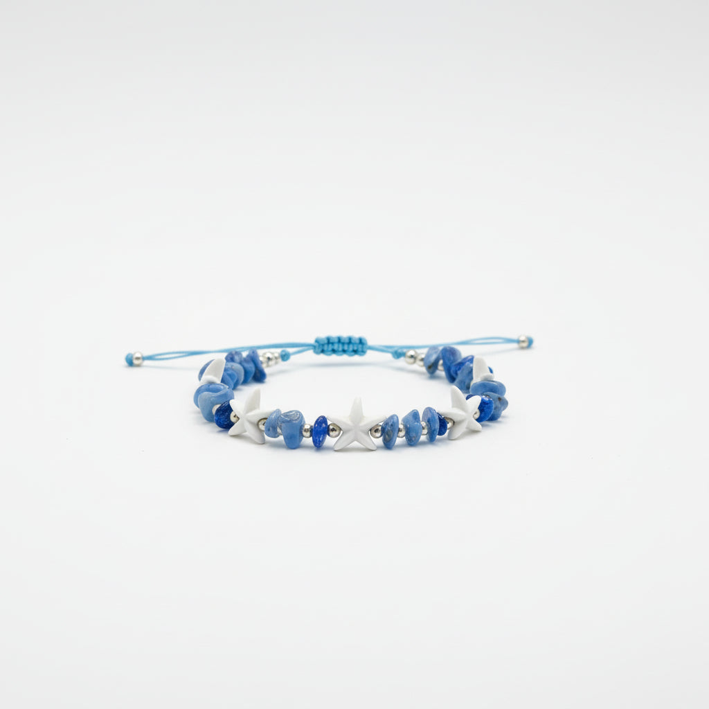 Pulsera Estrella Marina Ajustable con Piedras Preciosas