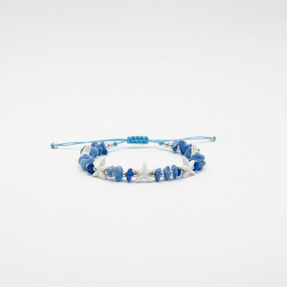 Pulsera Estrella Marina Ajustable con Piedras Preciosas