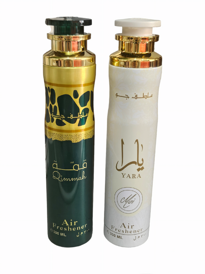 PACK DE 2 AMBIENTADORES LATTAFA - Yara Moi y Qimmah - 300ml x 2 unidades , ambientadores árabes Lattafa Perfumes