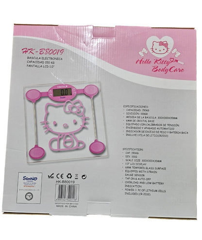 BASCULA HELLO KITTY - Báscula de baño electrónica cristal transparente Hello Kitty - HK B80019 TRANSPARENTE HELLO KITTY - Sanrio