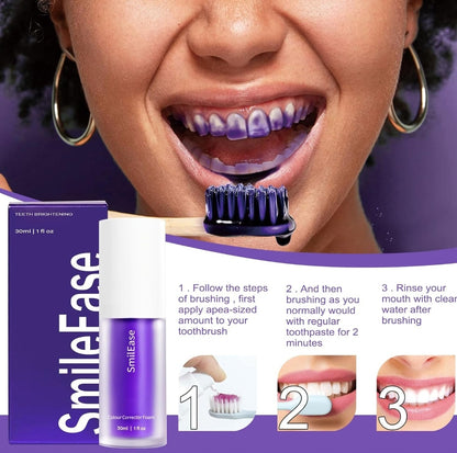 BLANQUEADOR DENTAL - PASTA DE DIENTES MORADA - SMILE EASE