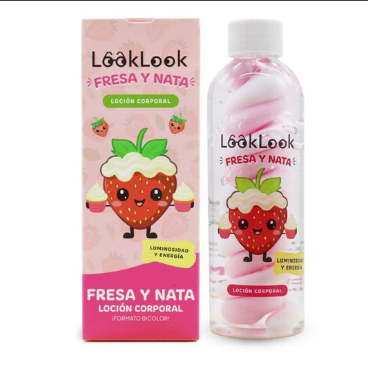 Loción corporal Bicolor FRESA Y NATA – LOOK LOOK