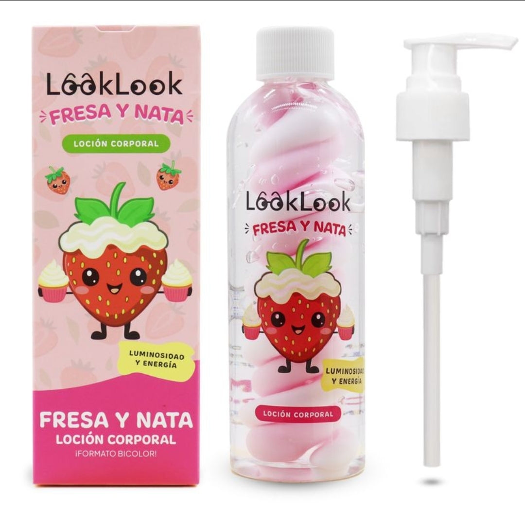 LOCIÓN CORPORAL Y FACIAL FRESA Y NATA - LookLook