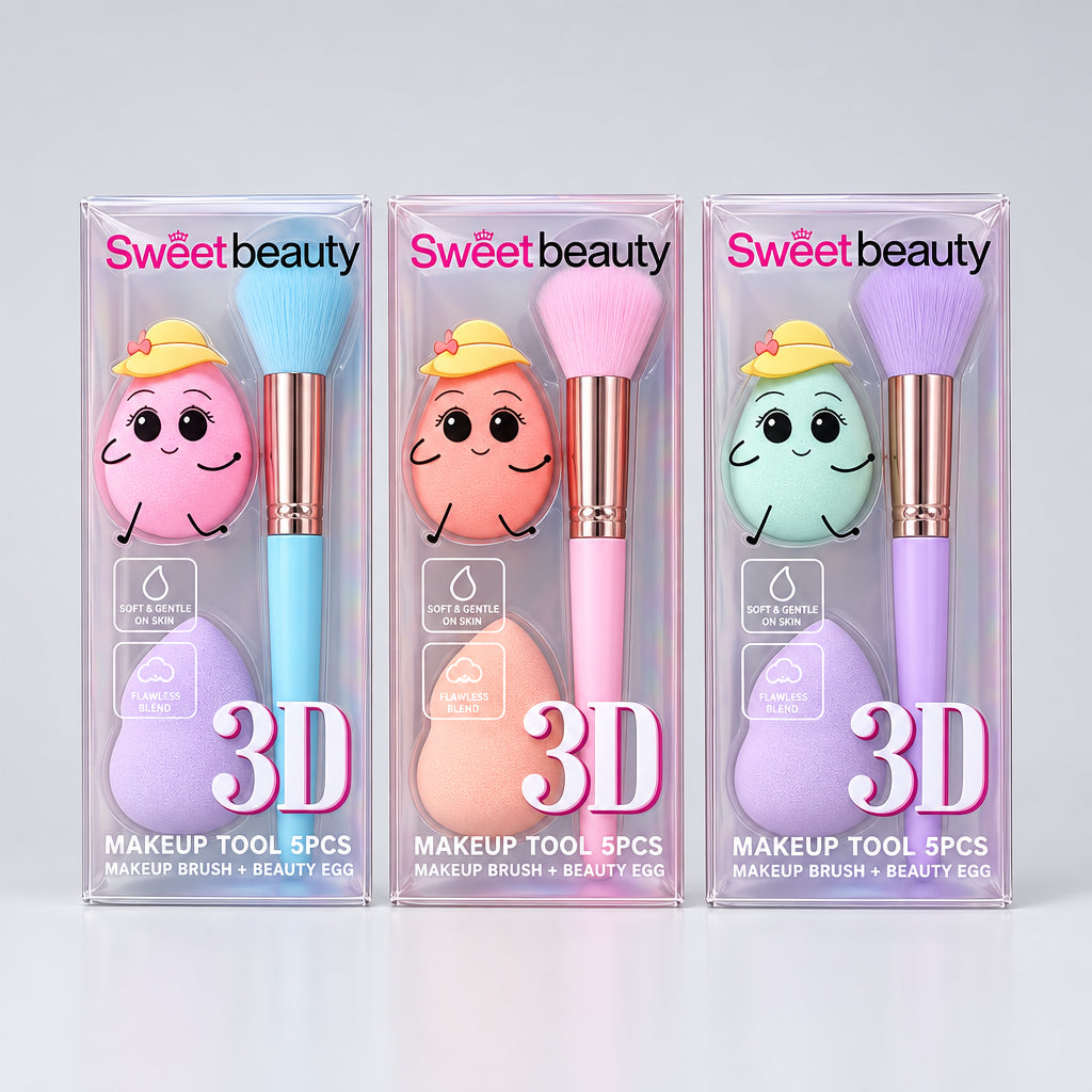 Set de brocha y esponjas de maquillaje