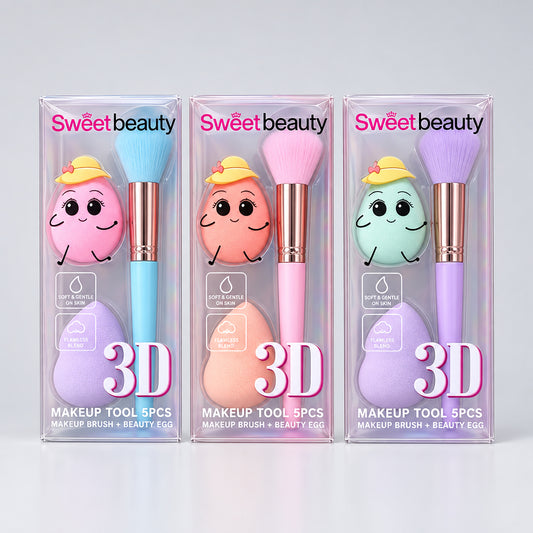 Set de brocha y esponjas de maquillaje