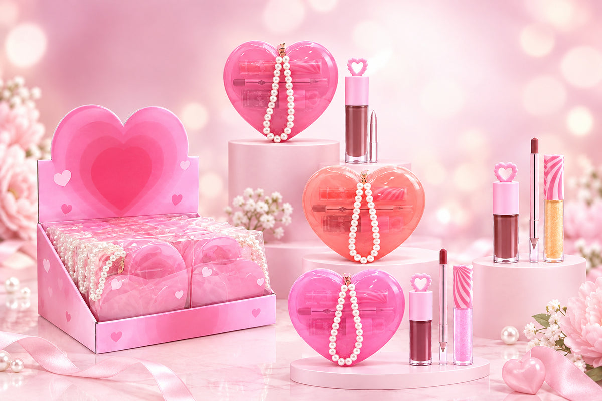 Set de Labios 3 en 1 -Corazón y perlas