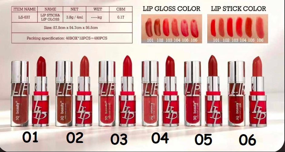 LipGloss + Barra Labial Set | Candy Shiny & Lip Gloss Lipstick
